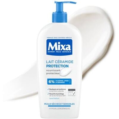 Mixa Ceramide Protect Lotion corporelle XXL avec 8% de glycérine végétale et de céramides pour peaux sèches, hautement tolérant, prévient les irritations de la peau, pour une hydratation intense Mixa Ceramide Protect Lotion corporelle XXL avec 8% de glycérine végétale et de céramides pour peaux sèches, hautement tolérant, prévient les irritations de la peau, pour une hydratation intense