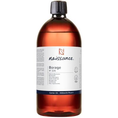 Naissance Huile de Bourrache (No. 226) 900ml Naturellement Riche en Acide Gamma-Linolénique pour Peau, Visage, Corps, Cheveux, Massage Naissance Huile de Bourrache (No. 226) 900ml Naturellement Riche en Acide Gamma-Linolénique pour Peau, Visage, Corps, Cheveux, Massage