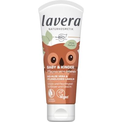 lavera Crème de soin pour bébé et enfant Pour le visage et le corps Sans parfum ni conservateur Hydratante Protège et apaise Végétalien Cosmétique naturel 75 ml lavera Crème de soin pour bébé et enfant Pour le visage et le corps Sans parfum ni conservateur Hydratante Protège et apaise Végétalien Cosmétique naturel 75 ml