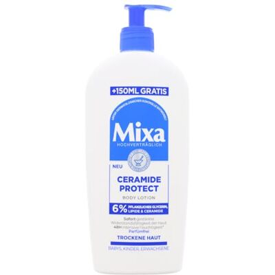 Mixa Ceramide Protect Lot de 3 lotions hydratantes pour le corps (3 x 250 ml) avec glycérine, squalane et céramides, pour peaux très sèches et sollicitées, hydratation intense Mixa Ceramide Protect Lot de 3 lotions hydratantes pour le corps (3 x 250 ml) avec glycérine, squalane et céramides, pour peaux très sèches et sollicitées, hydratation intense