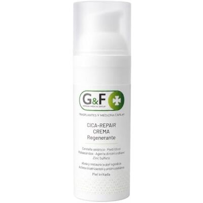 G&F TRANSPLANTES Y MEDICINA CAPILAR Creme cheveux. Hydratant pour cuir chevelu. Crème régénérante et protectrice. Crème pour corps pour soulager peaux abîmées. Cica Repair 50ml. G&F TRANSPLANTES Y MEDICINA CAPILAR Creme cheveux. Hydratant pour cuir chevelu. Crème régénérante et protectrice. Crème pour corps pour soulager peaux abîmées. Cica Repair 50ml.