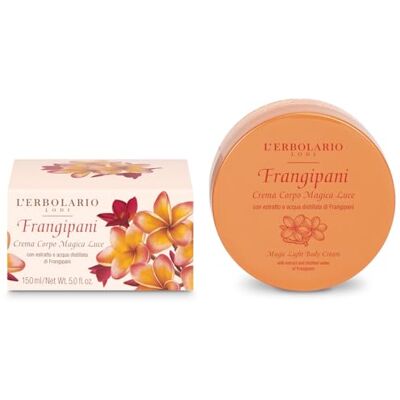 L'Erbolario Frangipani Crème Corps Magica Lumière, crème corporelle parfumée et hydratante, effet éclairant, 150 ml L'Erbolario Frangipani Crème Corps Magica Lumière, crème corporelle parfumée et hydratante, effet éclairant, 150 ml