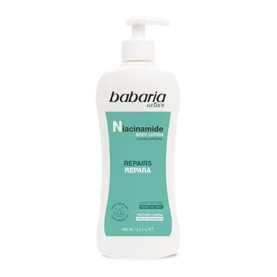 Babaria Crème pour le corps avec niacinamide Body Milk 400 ml Crème avec niacinamide Crème hydratante homme et femme Crème pour le corps Babaria Crème pour le corps avec niacinamide Body Milk 400 ml Crème avec niacinamide Crème hydratante homme et femme Crème pour le corps
