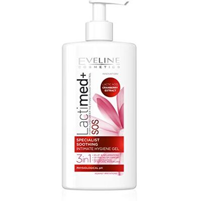 EVELINE COSMETICS Eveline SOS Intimate Hygiene Gel for Very Sensitive Skin High Content of Lactic Acid 250 ml by Eveline EVELINE COSMETICS Eveline SOS Intimate Hygiene Gel for Very Sensitive Skin High Content of Lactic Acid 250 ml by Eveline