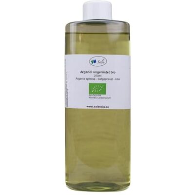 SALA Huile d'argan pressée à froid non torréfiée de qualité alimentaire bio (flacon en PEHD 250 ml) SALA Huile d'argan pressée à froid non torréfiée de qualité alimentaire bio (flacon en PEHD 250 ml)
