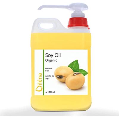 Oïléna Huile de Soja BIO: Huile Hydratante Corps pour Massages Professionnels, Anticellulite, Raffermissante Anti-âge au Vitamine E, Démaquillant, Bronzant 1000 ml Oïléna Huile de Soja BIO: Huile Hydratante Corps pour Massages Professionnels, Anticellulite, Raffermissante Anti-âge au Vitamine E, Démaquillant, Bronzant 1000 ml