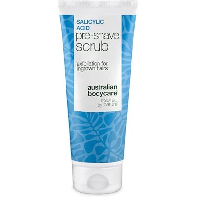 Australian Bodycare Gommage Pré-Rasage à l'Acide Salicylique contre Poils Incarnés, Feu du Rasoir & Boutons de Rasage – Double Peeling AHA/BHA & Physique avec Acide Salicylique, Acide Glycolique & Noyau d'Abricot 100 ml Australian Bodycare Gommage Pré-Rasage à l'Acide Salicylique contre Poils Incarnés, Feu du Rasoir & Boutons de Rasage – Double Peeling AHA/BHA & Physique avec Acide Salicylique, Acide Glycolique & Noyau d'Abricot 100 ml