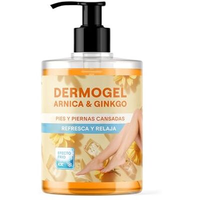 QKnatur Dermo Gel Arnica & Ginkgo Effet froid pour les pieds et les jambes fatigués Relaxant, rafraîchissant et hydratant Haute concentration d'extraits de plantes Naturel 500 ml QKnatur Dermo Gel Arnica & Ginkgo Effet froid pour les pieds et les jambes fatigués Relaxant, rafraîchissant et hydratant Haute concentration d'extraits de plantes Naturel 500 ml