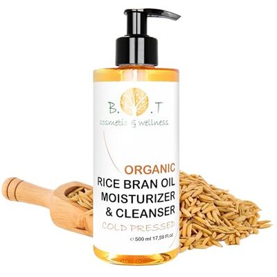 B.O.T cosmetic & wellness Huile Démaquillante Céramides Végétales de Riz 500ml Nettoyant & Hydratant 3-en-1 Anti-âge, Anti-vergetures Aloe Vera, Lot de 1 B.O.T cosmetic & wellness Huile Démaquillante Céramides Végétales de Riz 500ml Nettoyant & Hydratant 3-en-1 Anti-âge, Anti-vergetures Aloe Vera, Lot de 1