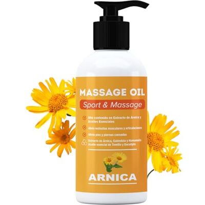 QKnatur Huile d'ARNICA Huile de massage aux extraits d'Arnica, Calendula et Hamamélis Récupération musculaire 250 ml. Effet relaxant pour tous types d'inconforts musculaires, épaules, genoux QKnatur Huile d'ARNICA Huile de massage aux extraits d'Arnica, Calendula et Hamamélis Récupération musculaire 250 ml. Effet relaxant pour tous types d'inconforts musculaires, épaules, genoux