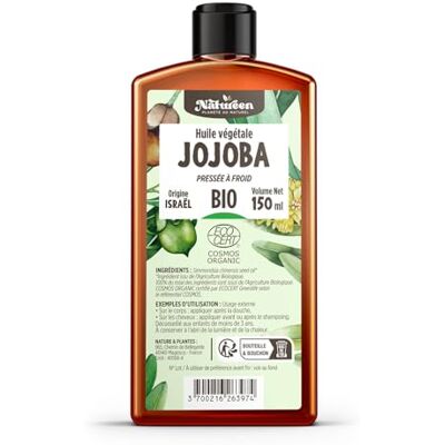 Planète au Naturel Huile de JOJOBA Bio 150 ml Cosmos Organic Pure, Naturelle et Pressée à froid Cheveux, Corps, Peau Planète au Naturel Huile de JOJOBA Bio 150 ml Cosmos Organic Pure, Naturelle et Pressée à froid Cheveux, Corps, Peau