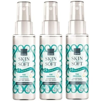 Avon Lot de 3 Skin So Soft Original Dry Oil Spray format de voyage d' 3 x 100 ml Avon Lot de 3 Skin So Soft Original Dry Oil Spray format de voyage d' 3 x 100 ml