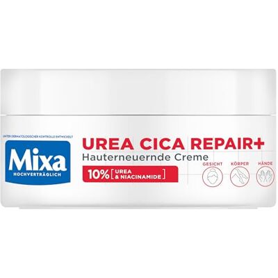 Mixa Soin hydratant hautement concentré pour le visage, le corps et les mains, pour les peaux sèches et gercées, avec urée et niacinamides, Urea Cica Repair+, 150 ml Mixa Soin hydratant hautement concentré pour le visage, le corps et les mains, pour les peaux sèches et gercées, avec urée et niacinamides, Urea Cica Repair+, 150 ml