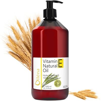 Oïléna Vitamine E Huile 1000ml Anti Age et Hydratant Visage Démaquillant Waterproof Soin Cheveux et Ongles Réparatrice Mains, Or, 1000 ml Oïléna Vitamine E Huile 1000ml Anti Age et Hydratant Visage Démaquillant Waterproof Soin Cheveux et Ongles Réparatrice Mains, Or, 1000 ml