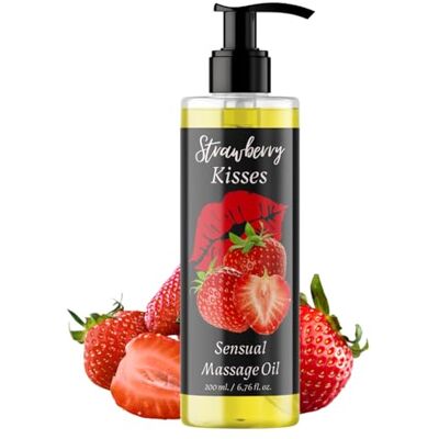 QKnatur Huile de massage relaxante au parfum de fraise 200 ml Pour les massages du corps QKnatur Huile de massage relaxante au parfum de fraise 200 ml Pour les massages du corps