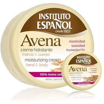 Instituto Español Crème hydratante pour corps à l'avoine, Crème corporelle pour femme, homme,Traitement et élasticité pour peau sèche, gercée, Idéal pour toute la famille, set voyage 430 Instituto Español Crème hydratante pour corps à l'avoine, Crème corporelle pour femme, homme,Traitement et élasticité pour peau sèche, gercée, Idéal pour toute la famille, set voyage 430