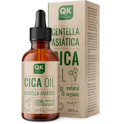 QKnatur Huile de Centella Asiatica Réparateur naturel pour la peau Élasticité, douceur et luminosité pour le visage et le corps 50 ml QKnatur Huile de Centella Asiatica Réparateur naturel pour la peau Élasticité, douceur et luminosité pour le visage et le corps 50 ml