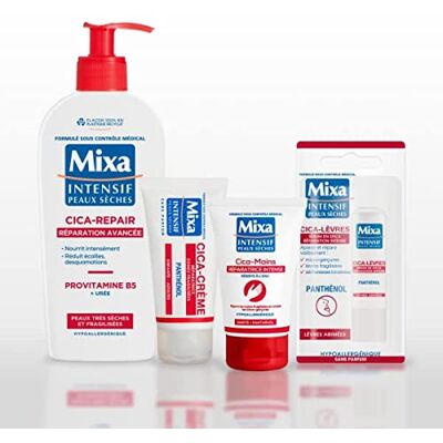 Mixa Intensif Peaux Sèches Coffret Routine Réparatrice Cica Soin Corps Panthénol Lait Corps, Crème Corps, Stick Lèvres, Crème Mains Mes Essentiels Hiver Hypoallergénique Mixa Intensif Peaux Sèches Coffret Routine Réparatrice Cica Soin Corps Panthénol Lait Corps, Crème Corps, Stick Lèvres, Crème Mains Mes Essentiels Hiver Hypoallergénique