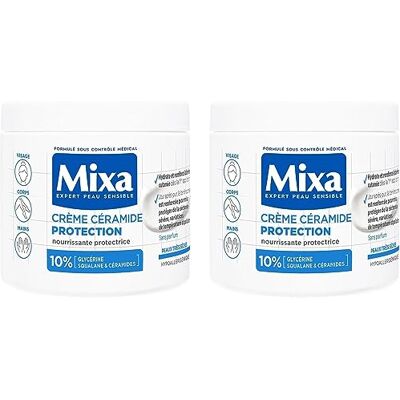 Mixa Expert Peau Sensible Crème Céramide Protection Anti-Sécheresse Sévère Peaux Très Sèches et Fragilisées Visage, Corps, Mains Hypoallergénique Sans Parfum 400ml Lot de 2 Mixa Expert Peau Sensible Crème Céramide Protection Anti-Sécheresse Sévère Peaux Très Sèches et Fragilisées Visage, Corps, Mains Hypoallergénique Sans Parfum 400ml Lot de 2