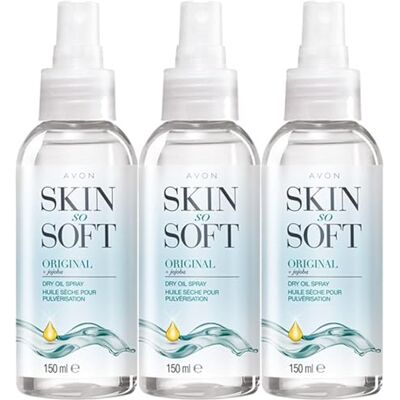 Avon Skin So Soft Original Huile Sèche Spray au Jojoba 150ml Lot de 3 Avon Skin So Soft Original Huile Sèche Spray au Jojoba 150ml Lot de 3