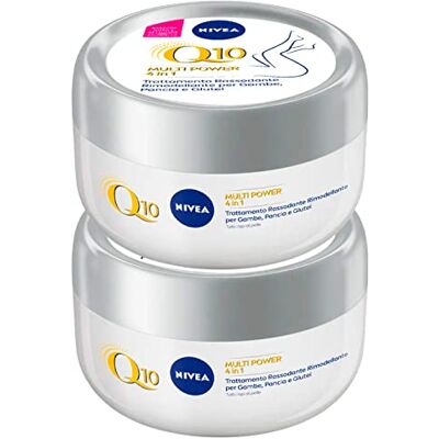 NIVEA Q10 Multipower Crème corporelle raffermissante et hydratante 4 en 1 24 h Traitement raffermissant pour jambes, ventre et fesses avec coenzyme Q10 et extrait de soja 2 boîtes de 300 ml NIVEA Q10 Multipower Crème corporelle raffermissante et hydratante 4 en 1 24 h Traitement raffermissant pour jambes, ventre et fesses avec coenzyme Q10 et extrait de soja 2 boîtes de 300 ml