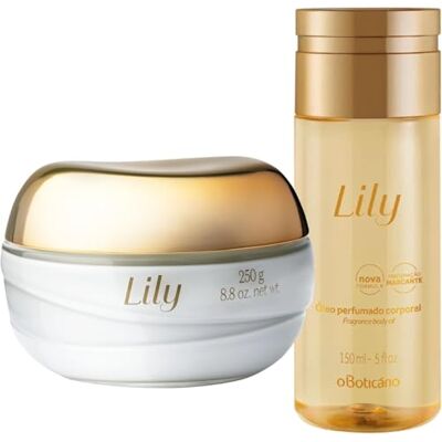 O Boticário Lily Coffret cadeau Set soin de la peau avec 2 produits Crème hydratante corporelle parfumée satinée 250 g et huile corporelle parfumée 150 ml O Boticário Lily Coffret cadeau Set soin de la peau avec 2 produits Crème hydratante corporelle parfumée satinée 250 g et huile corporelle parfumée 150 ml