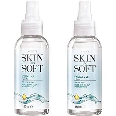 Avon Skin So Soft Original Huile Sèche Corps Spray au Jojoba 150 ml Lot de 2 Avon Skin So Soft Original Huile Sèche Corps Spray au Jojoba 150 ml Lot de 2
