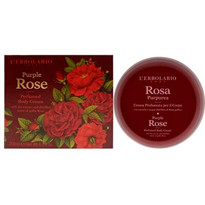 L'Erbolario ROSA PURPUREA Crème Parfumée pour le Corps avec extrait et eau distillée de Rose gauloise 200 ml L'Erbolario ROSA PURPUREA Crème Parfumée pour le Corps avec extrait et eau distillée de Rose gauloise 200 ml