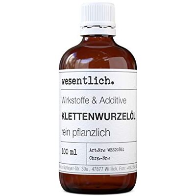wesentlich. Huile de racine de bardane (100ml) purement végétale soin naturel pour la peau, les cheveux et les cils essentiels. wesentlich. Huile de racine de bardane (100ml) purement végétale soin naturel pour la peau, les cheveux et les cils essentiels.
