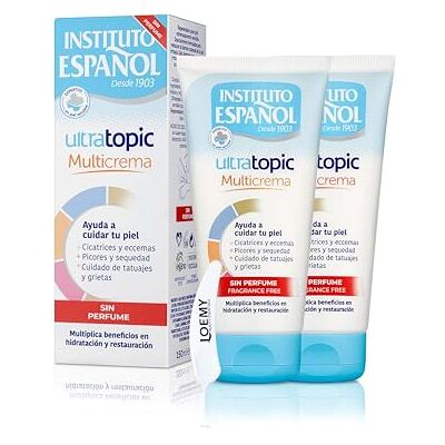 Instituto Español Crème hydratante pour dermatite atopique, 2 x 150 ml, crème apaisante pour l'eczéma et les démangeaisons pour les peaux irritées et rougies, formule hypoallergénique naturelle Instituto Español Crème hydratante pour dermatite atopique, 2 x 150 ml, crème apaisante pour l'eczéma et les démangeaisons pour les peaux irritées et rougies, formule hypoallergénique naturelle