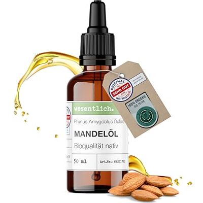 wesentlich. Huile d'amande bio avec pipette 50 ml Pressée à froid et 100 % pure Huile de soin pour la peau, les cheveux et le visage Cosmétique naturel pour peaux sensibles wesentlich. Huile d'amande bio avec pipette 50 ml Pressée à froid et 100 % pure Huile de soin pour la peau, les cheveux et le visage Cosmétique naturel pour peaux sensibles
