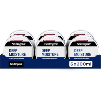 Neutrogena Formule norvégienne Deep Moisture Crème hydratante (200 ml) pour une hydratation intense pour peaux sèches 6 x 200 ml Neutrogena Formule norvégienne Deep Moisture Crème hydratante (200 ml) pour une hydratation intense pour peaux sèches 6 x 200 ml