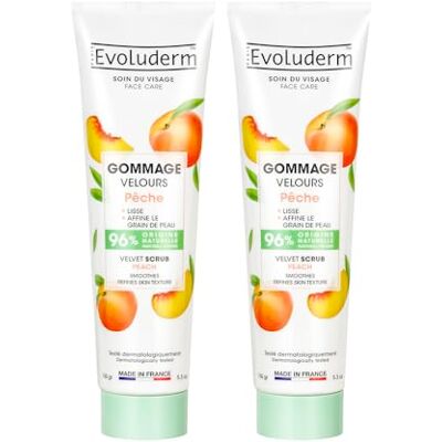 Evoluderm Gommage Velours Pêche – 150 ml – 96% d’origine naturelle Vegan Fabrication Française Lot de 2 x 150 ml Evoluderm Gommage Velours Pêche – 150 ml – 96% d’origine naturelle Vegan Fabrication Française Lot de 2 x 150 ml
