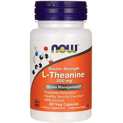 NOW Foods, L-théanine, double concentration, 200 mg, 60 Vcaps NOW Foods, L-théanine, double concentration, 200 mg, 60 Vcaps