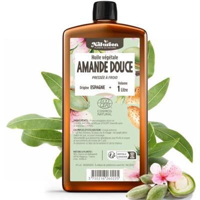 Planète au Naturel Huile d'AMANDE Douce 1 L Cosmos Natural Natureen Pressée à froid Cheveux, peau, visage Planète au Naturel Huile d'AMANDE Douce 1 L Cosmos Natural Natureen Pressée à froid Cheveux, peau, visage