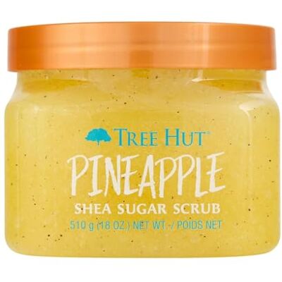 Tree Hut Gommage corporel au sucre ananas Pot de 510 g Contient de la vitamine C et du beurre de karité Aide à restaurer l'éclat de la peau Nourrit en profondeur et adoucit la peau sèche Tree Hut Gommage corporel au sucre ananas Pot de 510 g Contient de la vitamine C et du beurre de karité Aide à restaurer l'éclat de la peau Nourrit en profondeur et adoucit la peau sèche