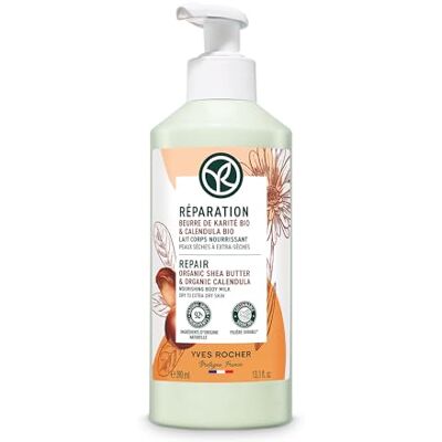 Yves Rocher Karité Vegan Lait Corps Hydratant Peau Sèche 24H – 390 ml Lait corps hydratant et nourrissant, au beurre de Karité bio et Calendula, hydrate, nourrit et assouplit la peau, 92% Naturel Yves Rocher Karité Vegan Lait Corps Hydratant Peau Sèche 24H – 390 ml Lait corps hydratant et nourrissant, au beurre de Karité bio et Calendula, hydrate, nourrit et assouplit la peau, 92% Naturel