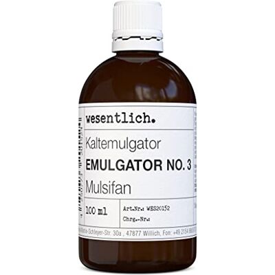 wesentlich. Émulsifiant n° 3 (Mulsifan) 100 ml Pour les cosmétiques et les crèmes DIY essentiel. wesentlich. Émulsifiant n° 3 (Mulsifan) 100 ml Pour les cosmétiques et les crèmes DIY essentiel.