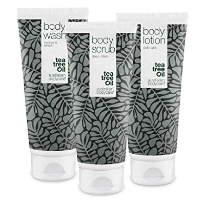 Australian Bodycare Kit pour peaux lisses et douces pour kératose pilaris et peaux sèches/gercées Ensemble de lavage corporel, exfoliant et lotion Formule exfoliante et hydratante Australian Bodycare Kit pour peaux lisses et douces pour kératose pilaris et peaux sèches/gercées Ensemble de lavage corporel, exfoliant et lotion Formule exfoliante et hydratante