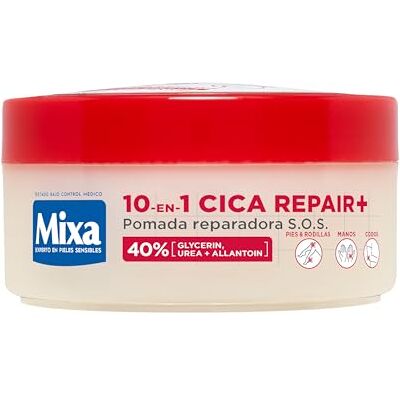 Mixa Cica Repair+ 10 en 1 Pommade SOS avec 40% de glycérine et d'urée, 150 Hydratation 100H contre la sécheresse et la rugosité, pour peaux très sèches, effet lisse, cliniquement testé Mixa Cica Repair+ 10 en 1 Pommade SOS avec 40% de glycérine et d'urée, 150 Hydratation 100H contre la sécheresse et la rugosité, pour peaux très sèches, effet lisse, cliniquement testé