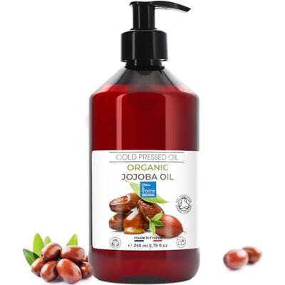 bleu & marine Bretania Huile de Jojoba Bio Pure et 100% Naturel: Huile Visage, Hydratant Cheveux et Barbe, Anti Âge, Huile Démaquillante Visage, Sérum Cils, Huile Cuticules Ongles, Soin Peau Atopique 250 ml bleu & marine Bretania Huile de Jojoba Bio Pure et 100% Naturel: Huile Visage, Hydratant Cheveux et Barbe, Anti Âge, Huile Démaquillante Visage, Sérum Cils, Huile Cuticules Ongles, Soin Peau Atopique 250 ml