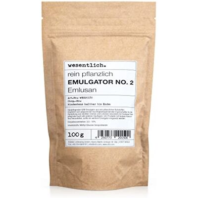 wesentlich. Émulsifiant n° 2 (émulsifiant) – Pour cosmétiques et crèmes DIY – 100 g – Pur végétal wesentlich. Émulsifiant n° 2 (émulsifiant) – Pour cosmétiques et crèmes DIY – 100 g – Pur végétal