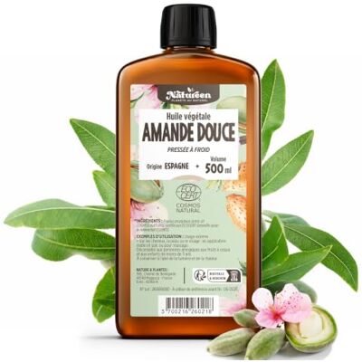 Planète au Naturel Huile d'AMANDE Douce 500 ml Cosmos Natural Natureen Pressée à froid Cheveux, peau, visage Planète au Naturel Huile d'AMANDE Douce 500 ml Cosmos Natural Natureen Pressée à froid Cheveux, peau, visage
