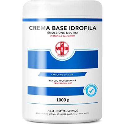 AIESI ® Crème Base hydrophile (1 kg), Crème hydratante restructurante pour le visage et le corps idéale pour peau sèche, Usage pharmaceutique, cosmétique et dermatologique, Made in Italy AIESI ® Crème Base hydrophile (1 kg), Crème hydratante restructurante pour le visage et le corps idéale pour peau sèche, Usage pharmaceutique, cosmétique et dermatologique, Made in Italy