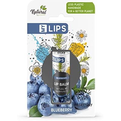 accentra Natural by Baume à lèvres fait à la main dans un tube en papier avec boîte cadeau, ingrédients naturels à l'huile d'amande, sans plastique, parfum myrtille accentra Natural by Baume à lèvres fait à la main dans un tube en papier avec boîte cadeau, ingrédients naturels à l'huile d'amande, sans plastique, parfum myrtille