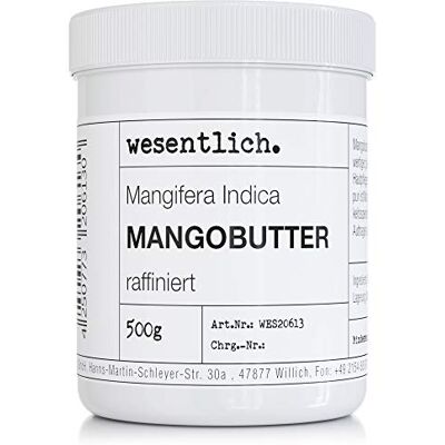 wesentlich. Beurre de mangue de wesentllich. 500 g – 100 % pur, végétalien et sans additifs wesentlich. Beurre de mangue de wesentllich. 500 g – 100 % pur, végétalien et sans additifs
