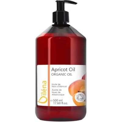 Oïléna Huile de Noyau d'Abricot Organique Pressée à Froid Huile de Massage Huile Démaquillante BIO Huile Vegetale Hydratante Visage, Corps, Cheveux 500 ml Oïléna Huile de Noyau d'Abricot Organique Pressée à Froid Huile de Massage Huile Démaquillante BIO Huile Vegetale Hydratante Visage, Corps, Cheveux 500 ml