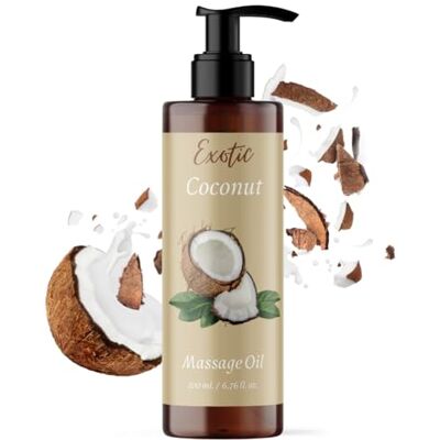 QKnatur Huile de massage à la noix de Coco 200ml pour des massages corporels exotiques relaxants et revitalisants. Idéal pour les couples Hydratant et nourrissant QKnatur Huile de massage à la noix de Coco 200ml pour des massages corporels exotiques relaxants et revitalisants. Idéal pour les couples Hydratant et nourrissant