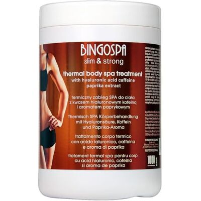 BingoSpa Traitement thermique anti-cellulite à l'acide hyaluronique, à l'extrait de gotu kola, à la caféine et à l'extrait de paprika 1000ml BingoSpa Traitement thermique anti-cellulite à l'acide hyaluronique, à l'extrait de gotu kola, à la caféine et à l'extrait de paprika 1000ml