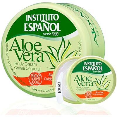 Instituto Español Creme Corps Hydratante Aloe Vera, Crème Hydratante Quotidien Visage, Corps, Mains Multi-usages apaisante et naturelle pour tous les jours, Set 430ml Instituto Español Creme Corps Hydratante Aloe Vera, Crème Hydratante Quotidien Visage, Corps, Mains Multi-usages apaisante et naturelle pour tous les jours, Set 430ml